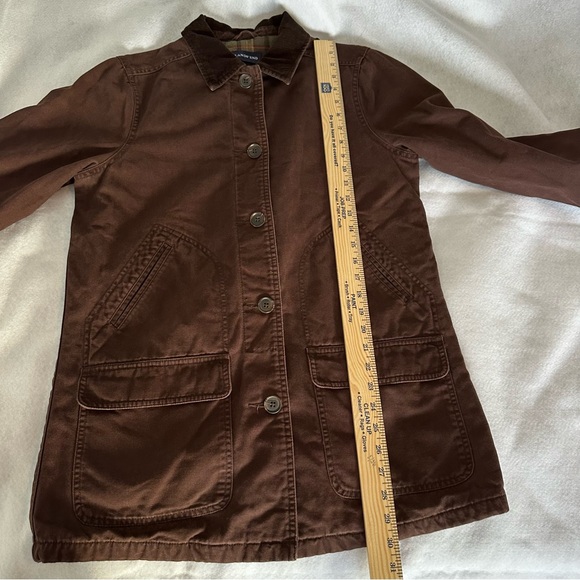 Lands' End Women’s Chocolate Brown Chore Barn Jacket Flannel Lined Size Small - Picture 13 of 15